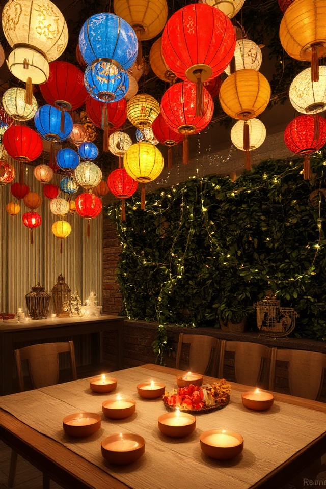vibrant decorative festival lighting