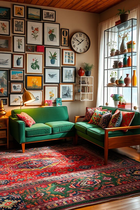 vibrant eclectic living space