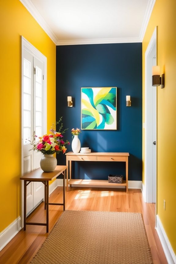 vibrant entrance wall colors