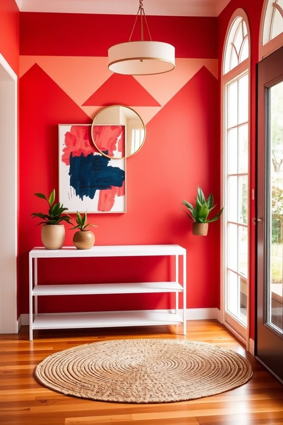 vibrant entryway accent walls