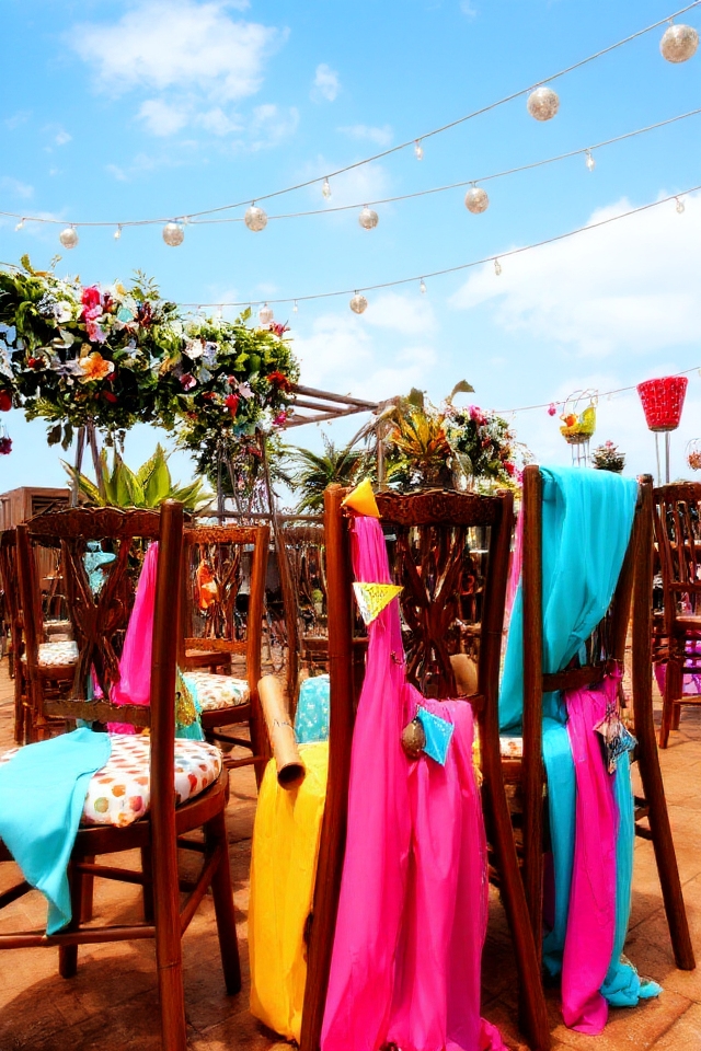 vibrant festive chair decor