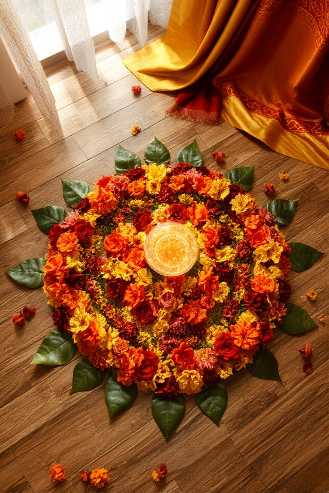 vibrant floral mandala decor