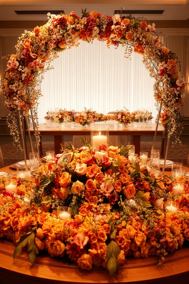 vibrant floral mehendi decor