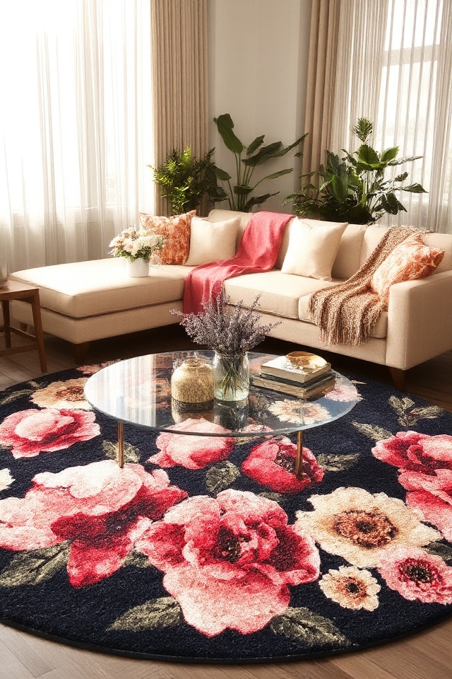 vibrant floral rugs elevate decor