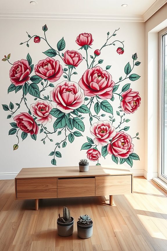 vibrant floral tattoo murals