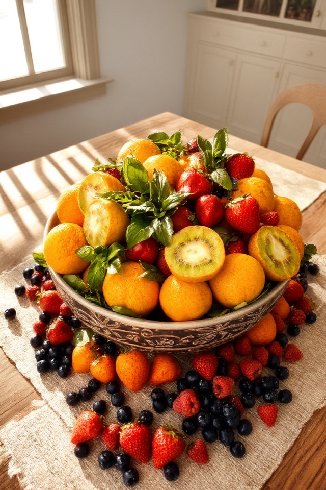 vibrant fruit summer centerpiece
