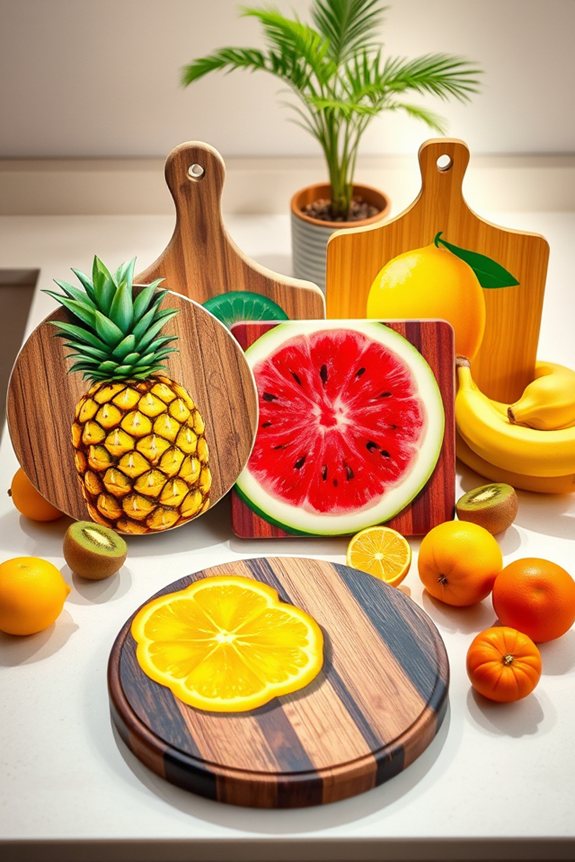 vibrant fruit themed cutting boards
