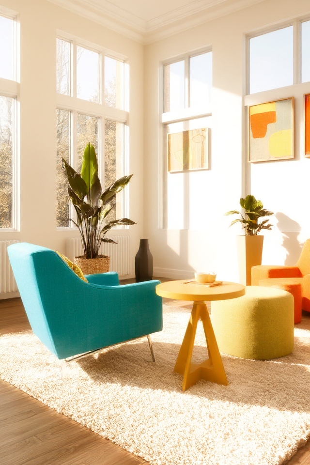 vibrant furniture enhances interiors