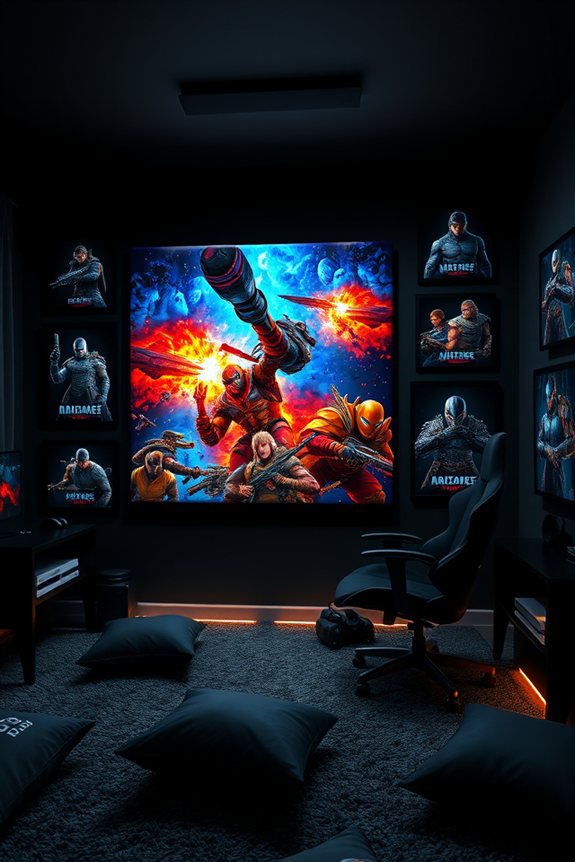 vibrant gaming bedroom artwork