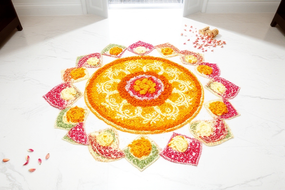 vibrant haldi rangoli designs