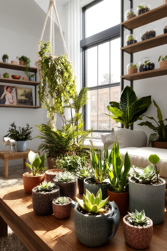 vibrant indoor plant arrangement