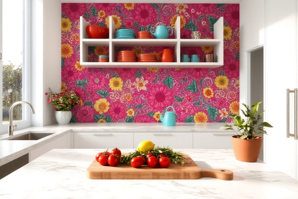 vibrant kitchen accent walls