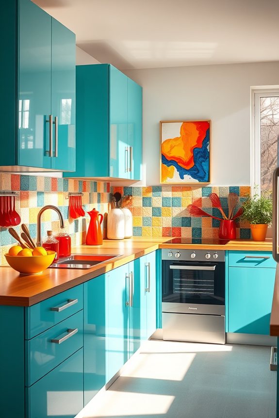 vibrant kitchen color accents