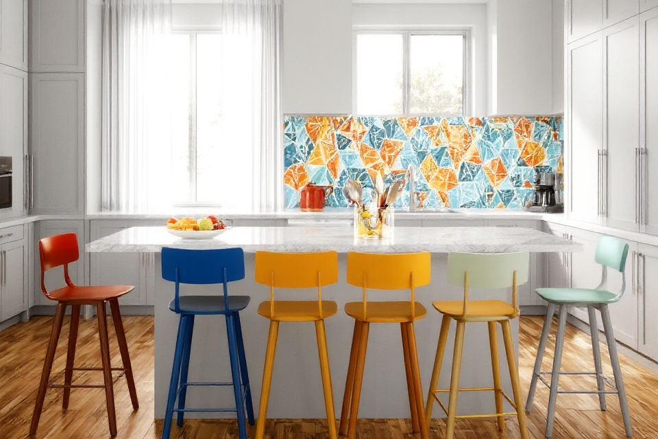 vibrant kitchen seating options