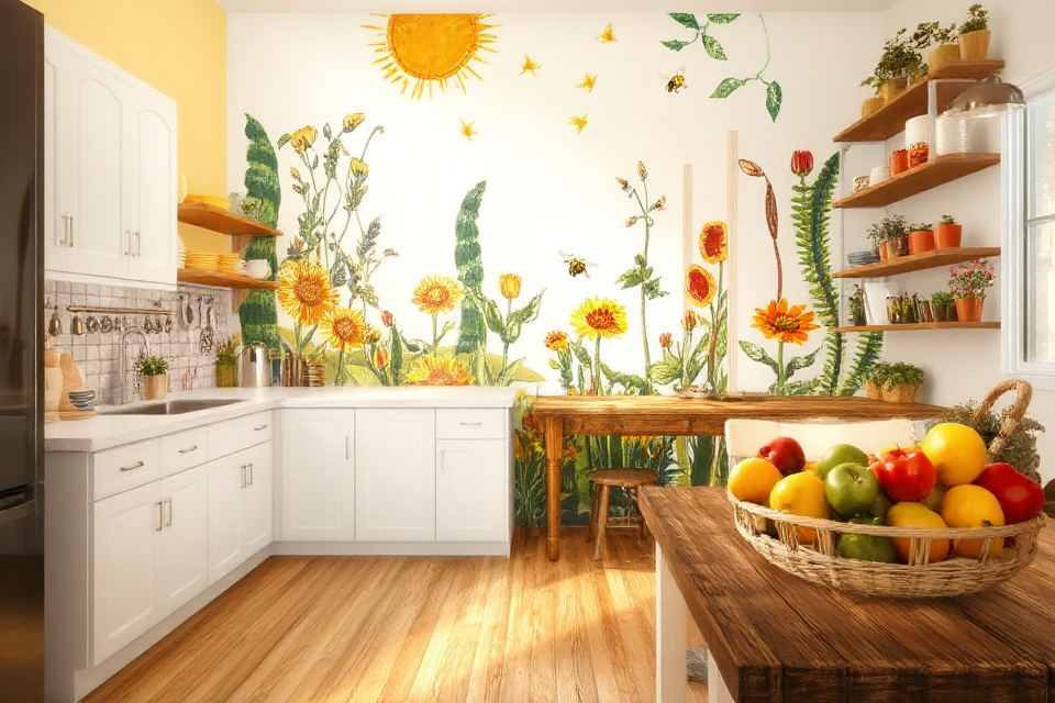 vibrant kitchen wall decor