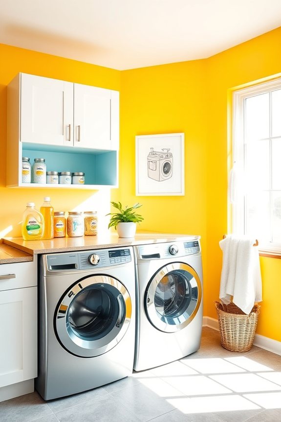 vibrant laundry room transformation