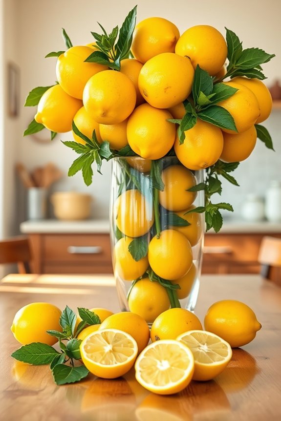 vibrant lemon centerpiece arrangement