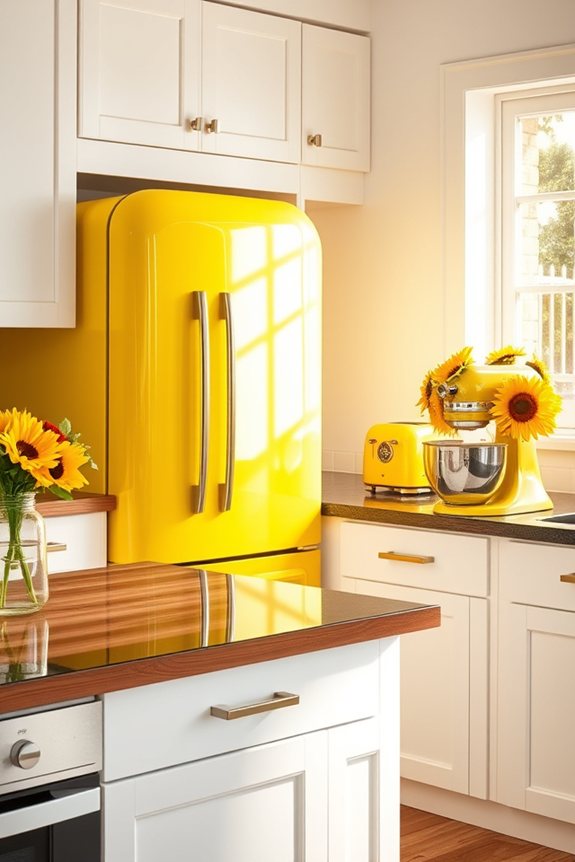 vibrant lemon yellow kitchen appliances