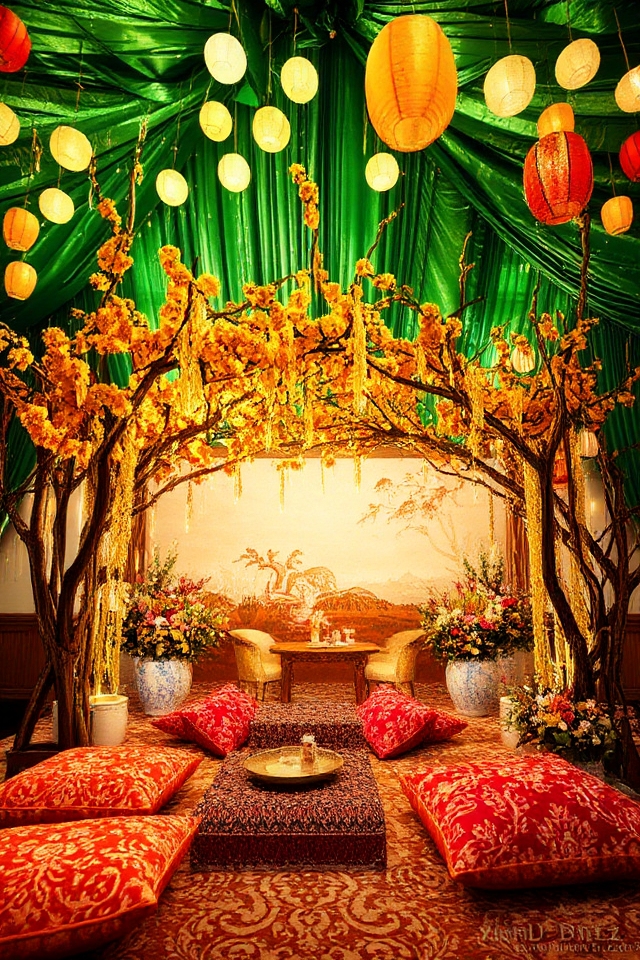 vibrant mehendi celebration backdrops