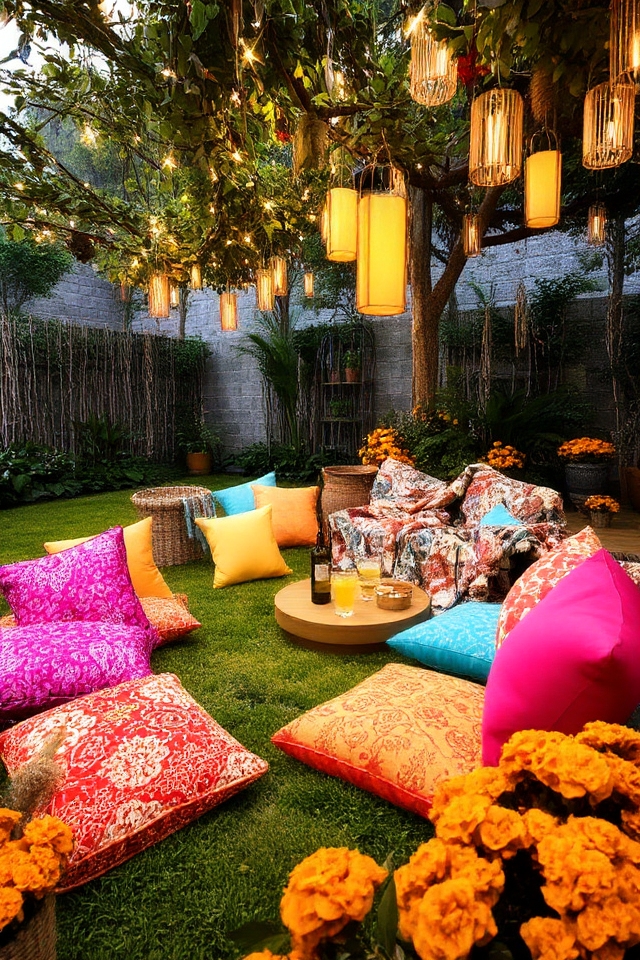 vibrant mehendi decor cushions