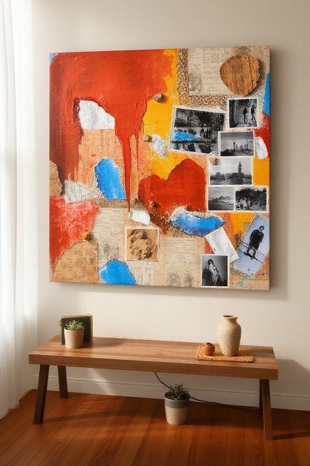 vibrant mixed media art