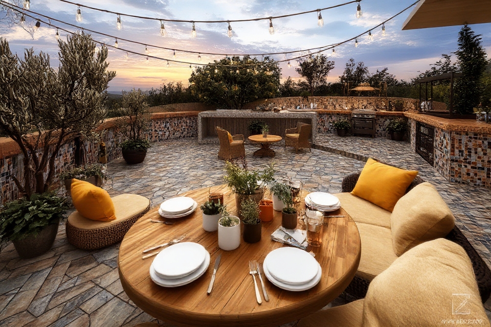 vibrant outdoor dining retreat