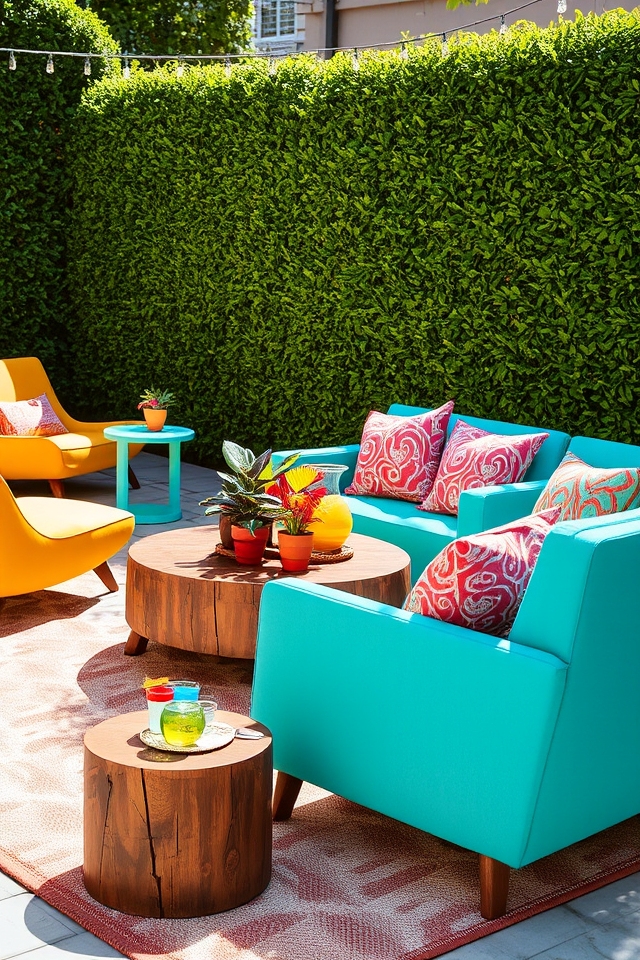vibrant outdoor living space