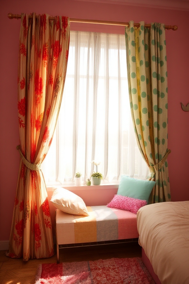 vibrant patterned curtain design