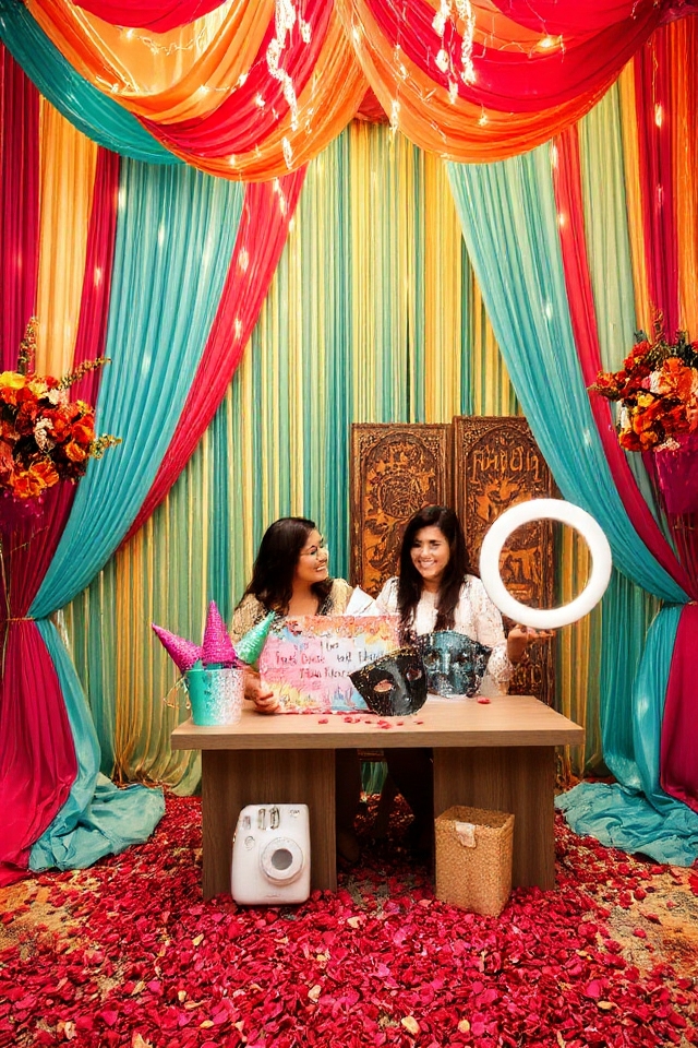 vibrant photo booth setup