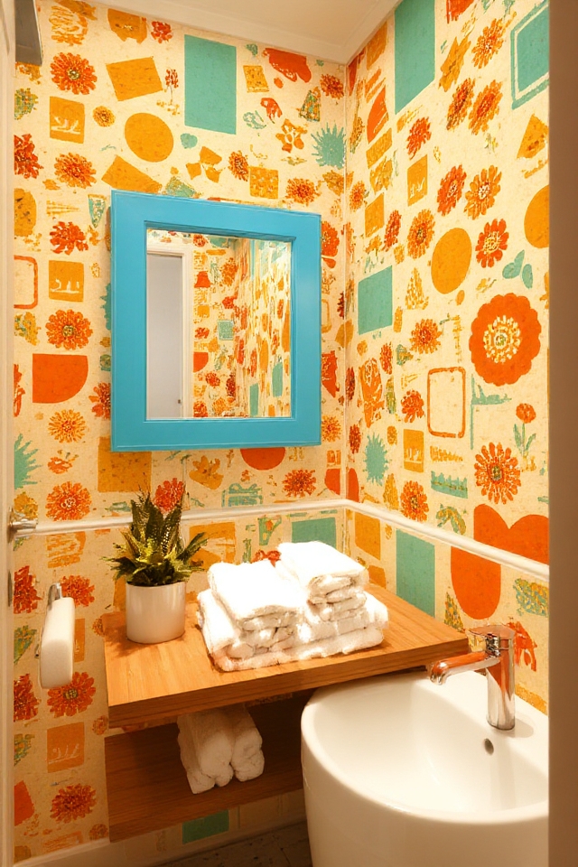 vibrant playful bathroom decor