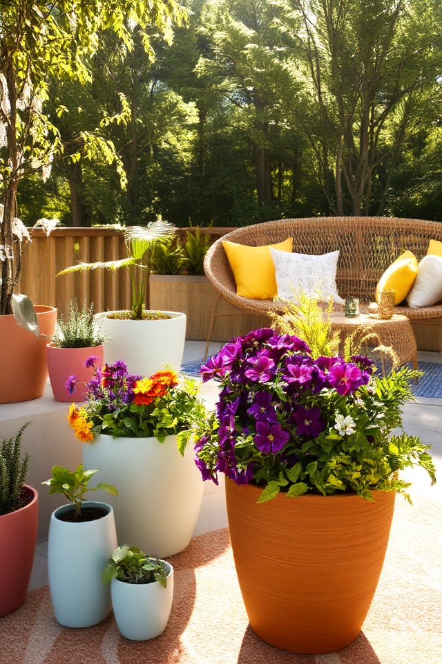 vibrant potted plants decor