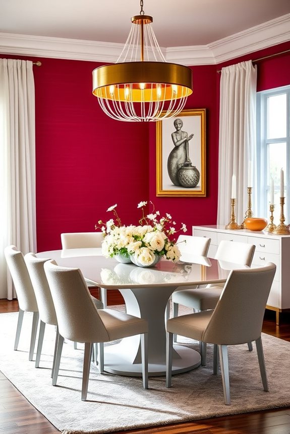 vibrant raspberry dining elegance