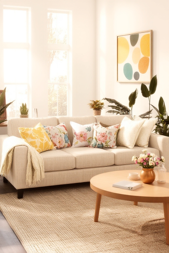 vibrant spring throw pillows