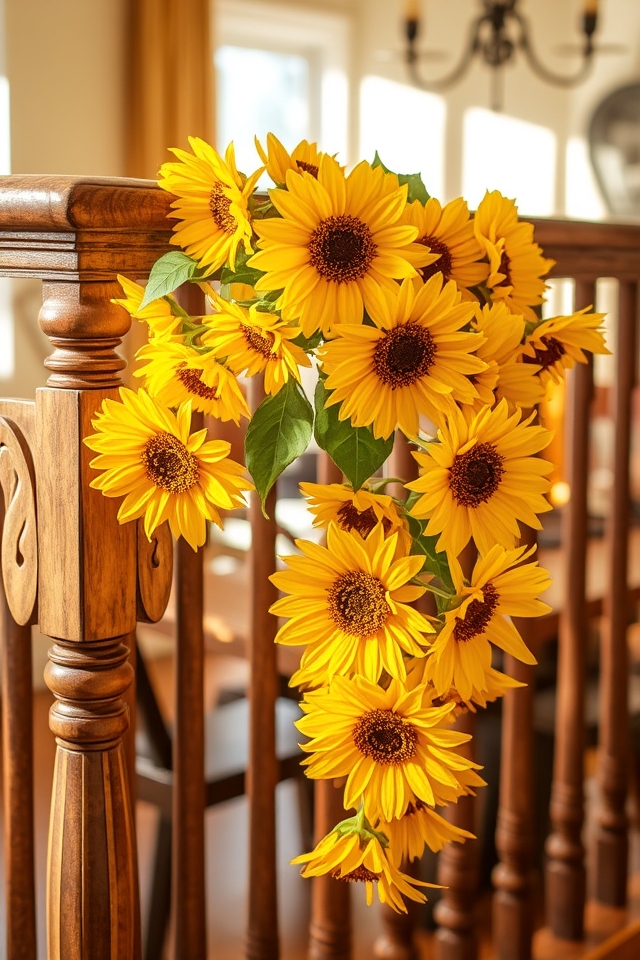 vibrant sunflower garland decor