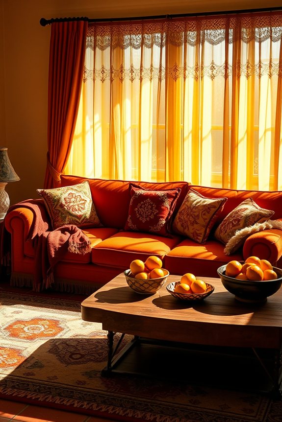 vibrant throws and pillows