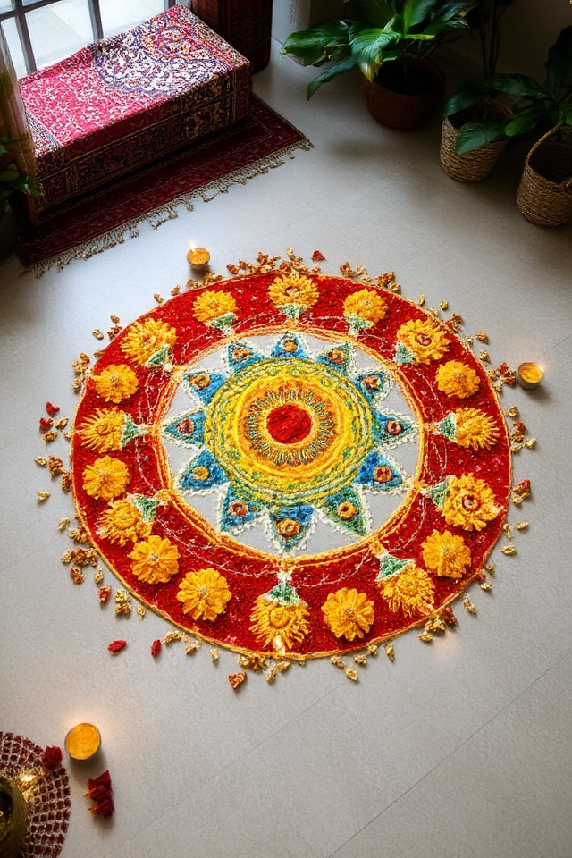 vibrant traditional rangoli designs
