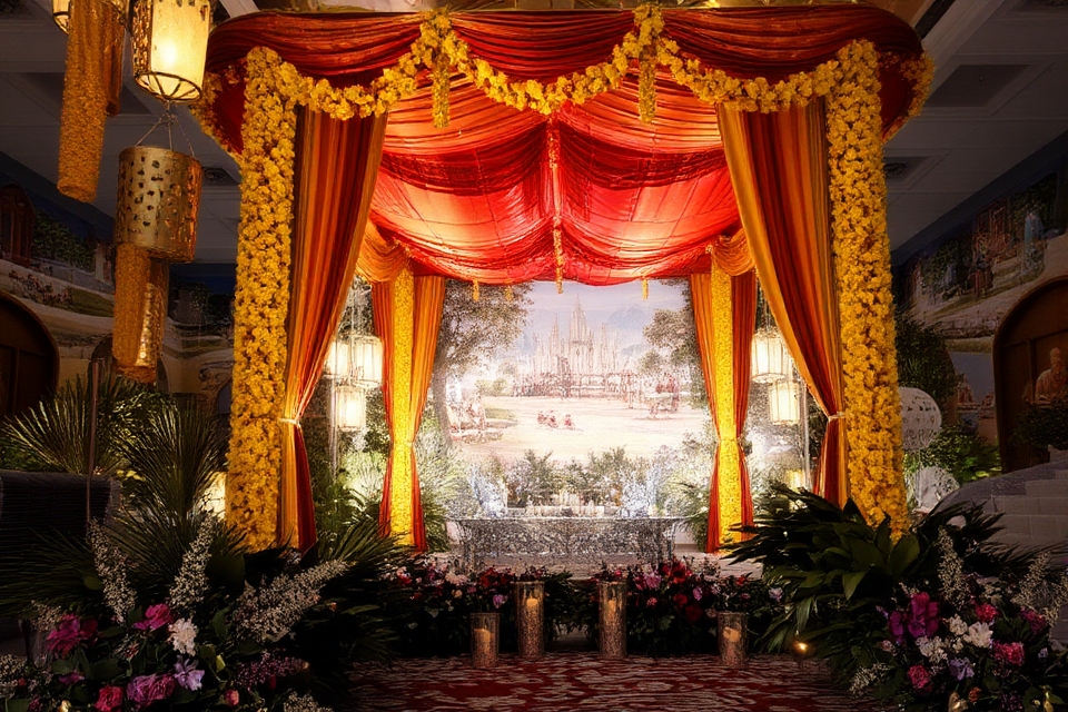 vibrant traditional wedding backdrops