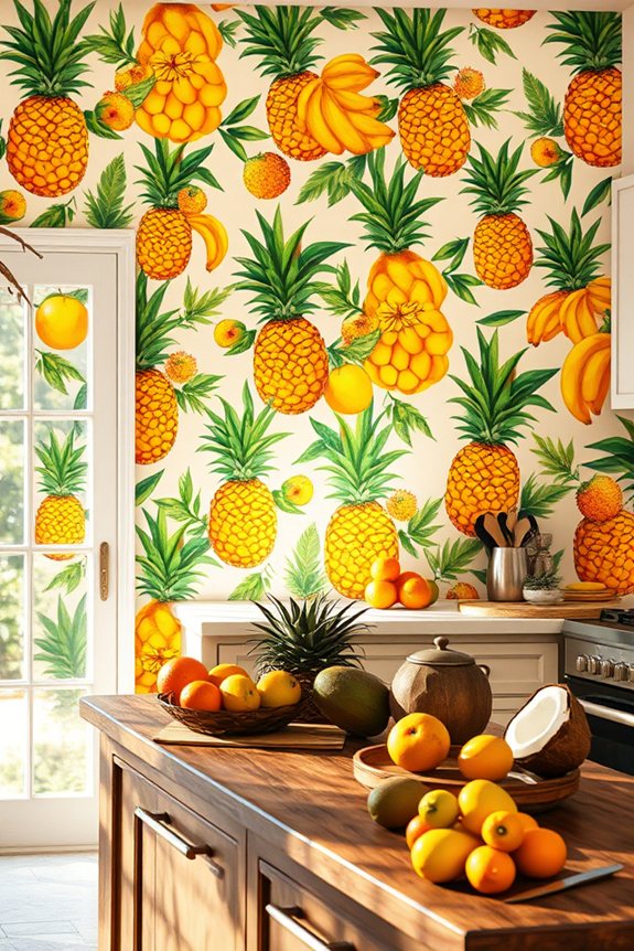 vibrant tropical fruit wallpaper