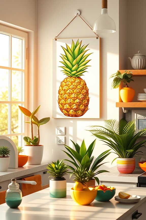 vibrant tropical kitchen decor