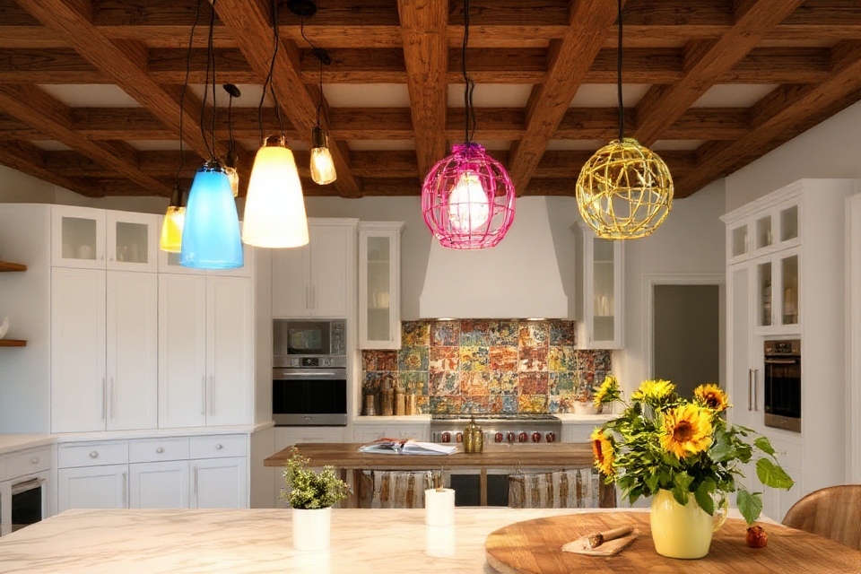 vibrant unique kitchen lighting