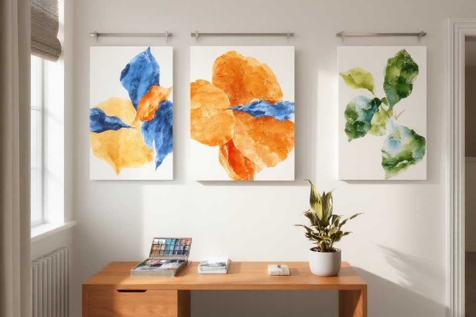 vibrant watercolor wall art