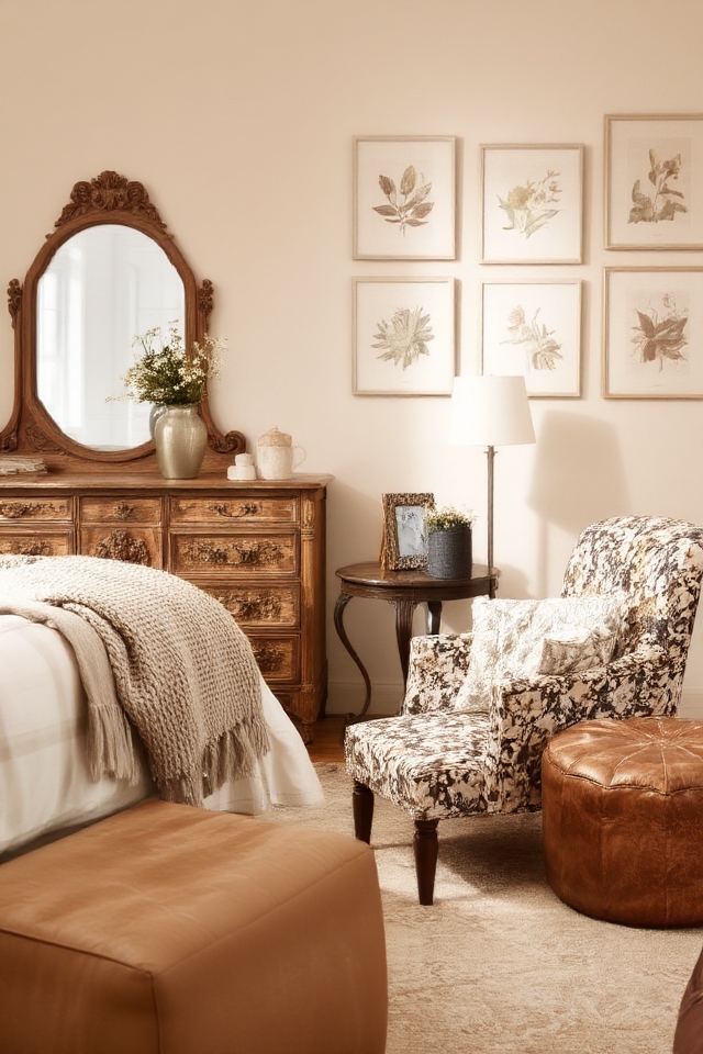 vintage charm in bedroom