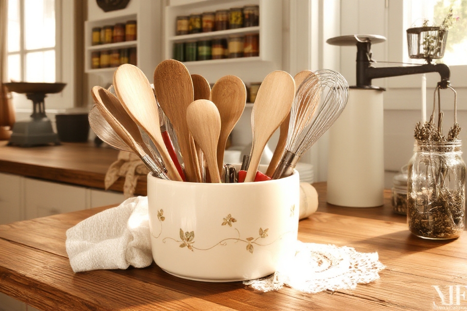 vintage charm kitchen organization