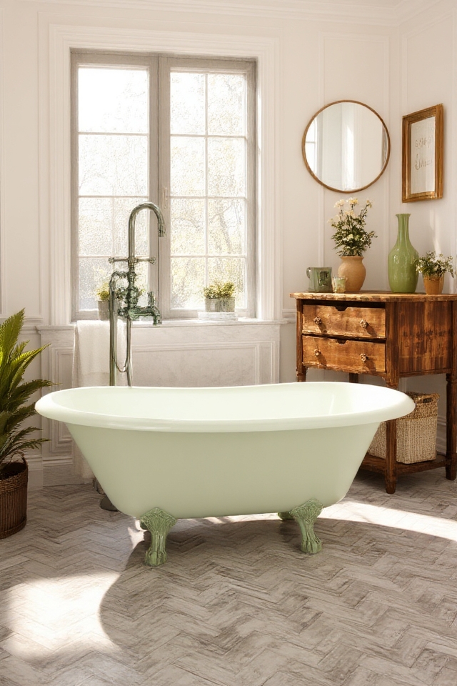 vintage green bathroom fixtures
