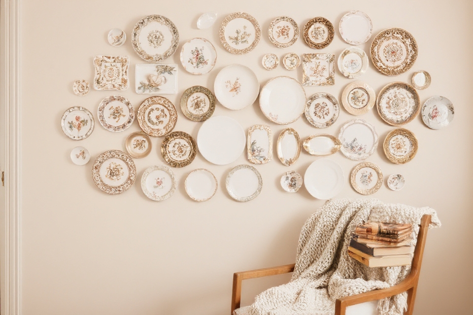 vintage plate wall decor