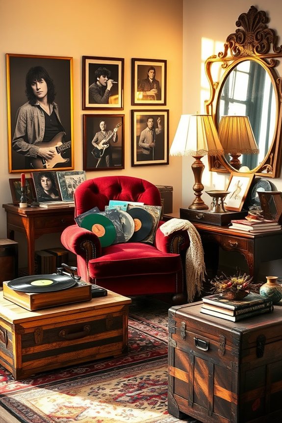 vintage rock inspired home decor