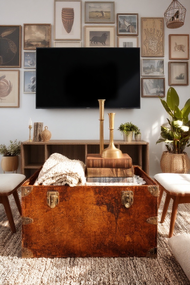 vintage trunk storage solution