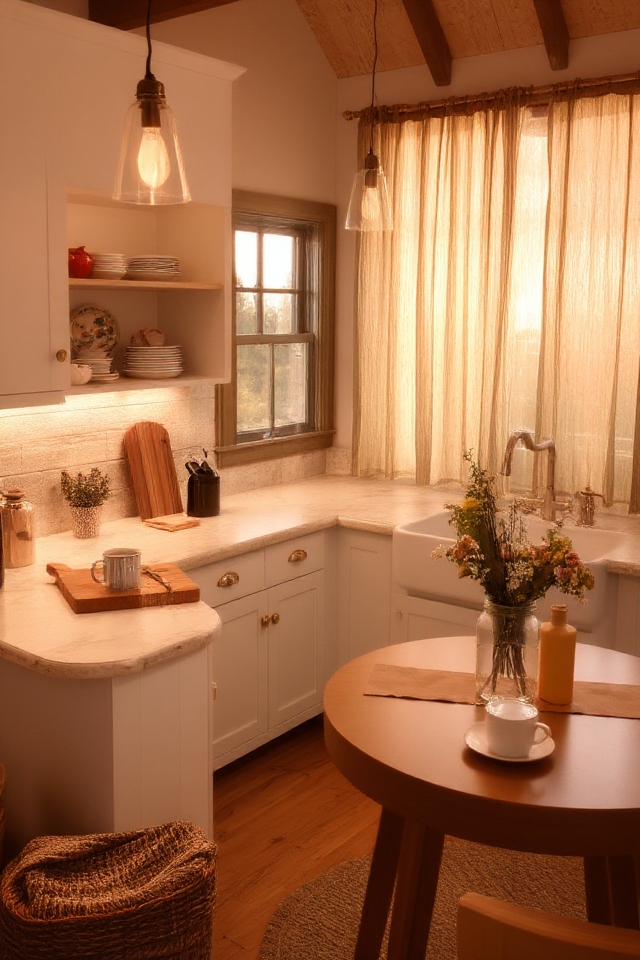 warm cozy kitchen lighting