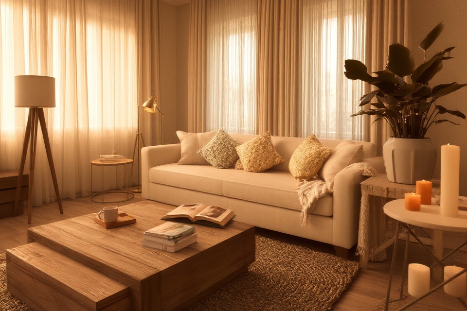 warm lighting enhances ambiance