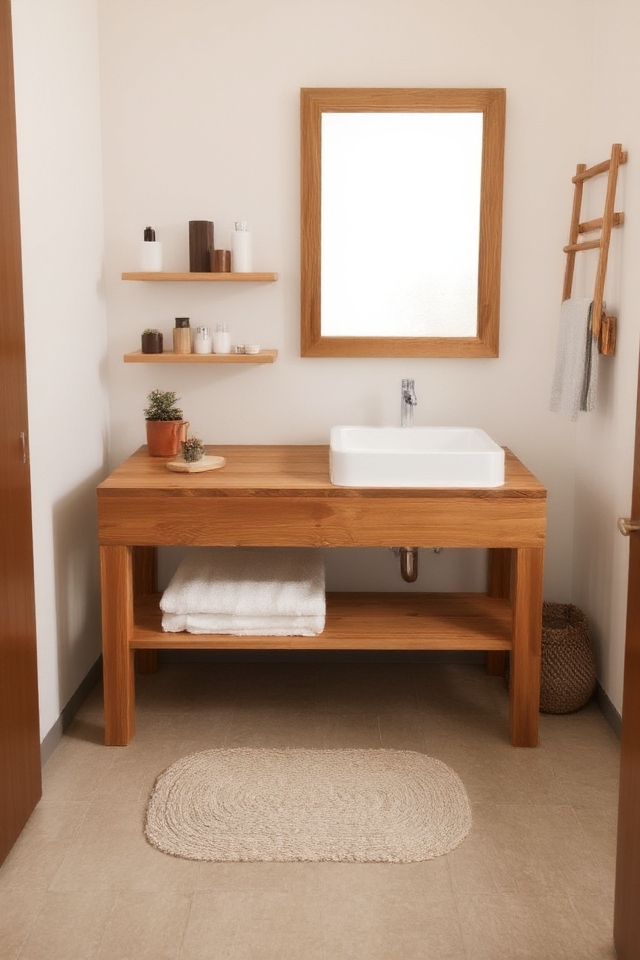 warm wooden accents enhance design